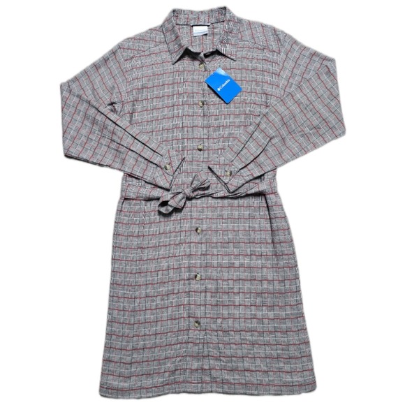 Columbia Dresses & Skirts - NWT Columbia Holly Hideaway Flannel Dress Womens M 100% Cotton Pockets Button‎